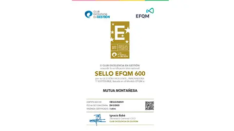 Certificación del sello (Foto: Mutua Montañesa)